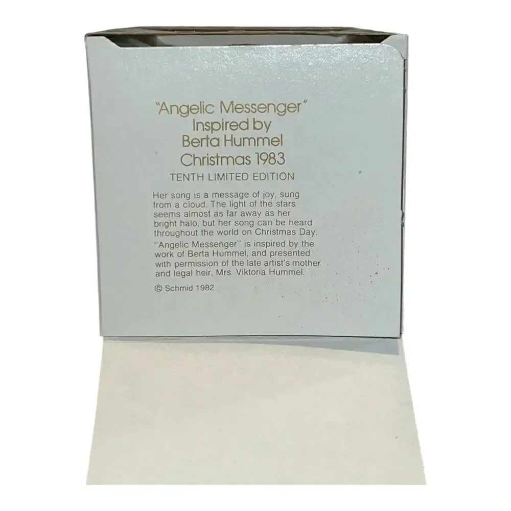 Schmid Berta Hummel Angelic Messenger 1983 Christmas Glass Ornament W Box